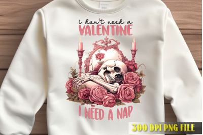 Need a Nap Valentine Skull