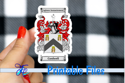 Cordwell Coat of Arms Sticker
