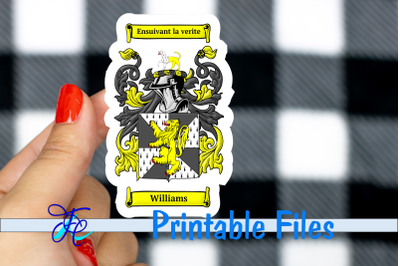 Williams Coat of Arms Sticker