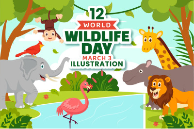 12 World Wildlife Day Illustration