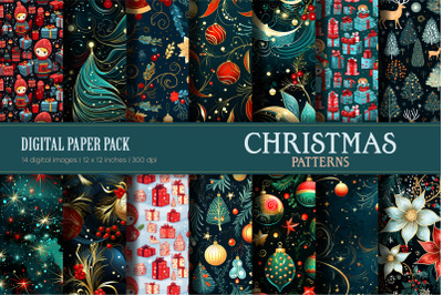 Cute Christmas patterns. Digital Paper.