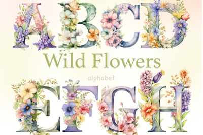 Wild Flowers Alphabet | Spring Letters