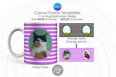Canva Mug Template | Photo Mug Design | Canva Frames