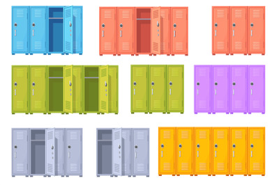 Color school lockers. Gym locker highschool colorful cabinets, metal c