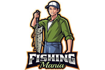 Fishing mania esport mascot logo