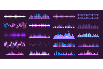 Spectrum soundwaves. Audio frequency soundwave, stereo voice amplitude