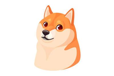 Meme dog. Viral internet memes fun art japan dog face with eyes shiba