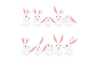 Funny bunny pets collection for your design. Chinese new year symbol.