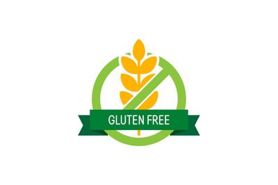 Gluten free isolated colored label icon. No wheat vector symbol for pa