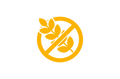 Gluten free isolated label icon. No wheat vector symbol for package of