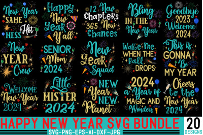 Happy New Year SVG Bundle,Happy New Year 2024 SVG Bundle,New Years SVG