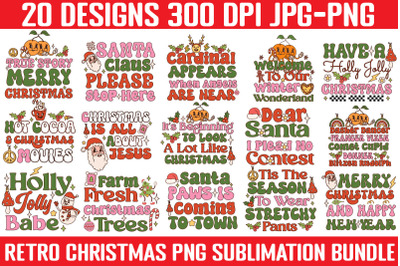 Retro Christmas Png Sublimation Bundle,20 designs,on sell design,big s