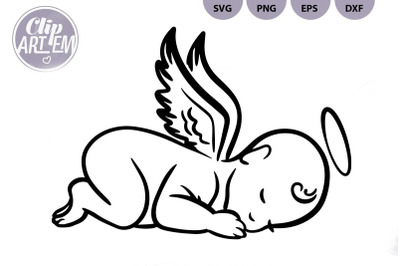 Baby Angel, Baby with Wings Cutting File Print, SVG, PNG, EPS, DXF
