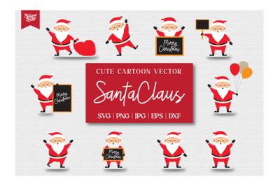 Cute Cartoon Santa Claus SVG