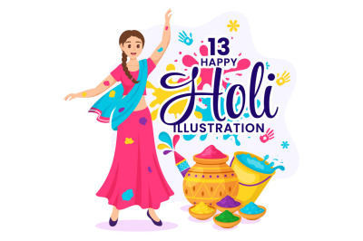 13 Happy Holi Festival Illustration