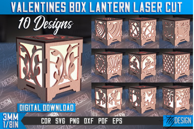 Valentines Box Lantern Laser Cut | Luminaire Design | CNC Files