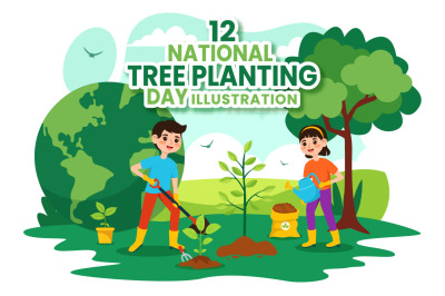 12 National Tree Planting Day Illustration