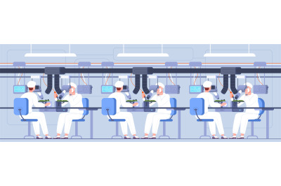 Pcb assembly. Workers with oscilloscope soldering working on factory e