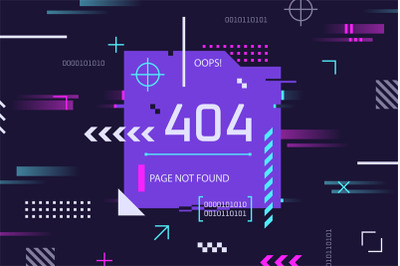 Tech error banner. Website maintenance poster, software technical 404