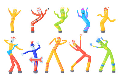 Inflatable tube men. Dancing cloth man with air move hands for adverti