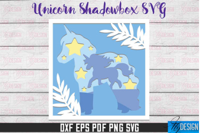 Unicorn Shadowbox SVG | Paper Cut Files | Paper Unicorn SVG Design