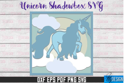 Unicorn Shadowbox SVG | Paper Cut Files | Paper Unicorn SVG Design