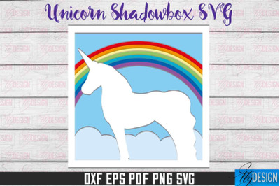 Unicorn Shadowbox SVG | Paper Cut Files | Paper Unicorn SVG Design