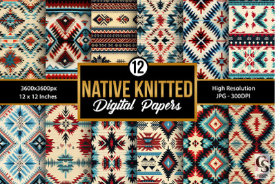 Native American Knitted Digital Papers