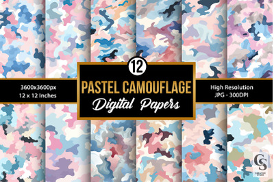 Pastel Camouflage Seamless Patterns