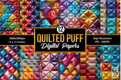 3D Rainbow Quilted Puff Seamless Patterns