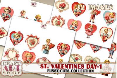 Stickers set&2C;fussy cuts Valentine-1&2C;Sticker Scraps