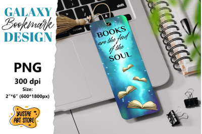 Galaxy Bookmark printable design. Bookmark quote