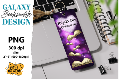 Galaxy Bookmark printable design. Bookmark quote