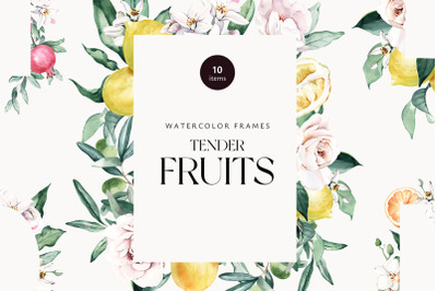 Tender Fruits Watercolor Frames