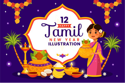 12 Happy Tamil New Year Illustration