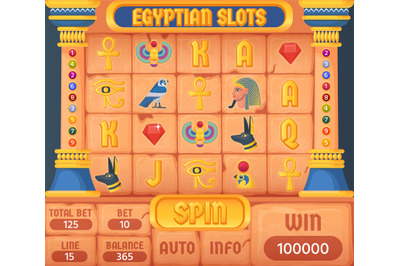 Egyptian slots. Game casino slot frame in ancient egypt civilization s
