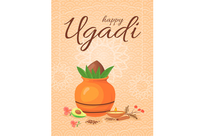Ugadi. Indian state religion holiday, gudi padwa festival celebration