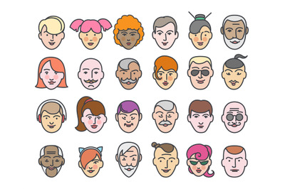 Colorful linear profile avatars