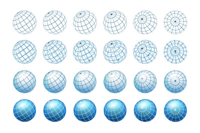 Rotating stripes sphere icons