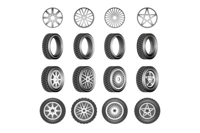 Rubber tires aluminum disks