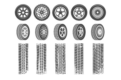 Tires disks silhouettes