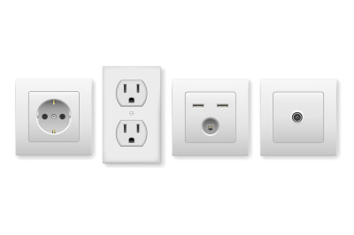 White wall sockets