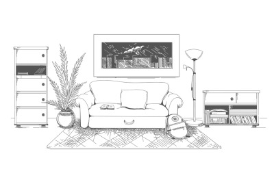 Doodle home interior