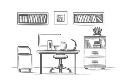 Office room drawing