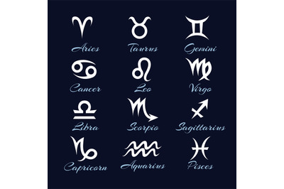 Astrological glyphs collection