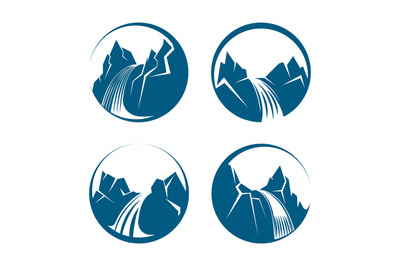 Waterfall icons set