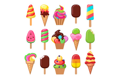 Cartoon icecream set