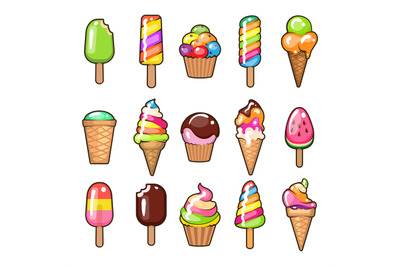 Cartoon fruit icecreams