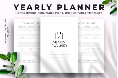 Yearly Planner KDP Interior