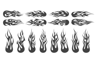 Speed flame silhouettes